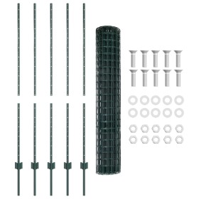 Cerca Euro con 5 Postes en U Verde 1.4x10 m Acero by , fence posts - Ref: Foro24-3335977, Price: 92,90 €, Discount: %