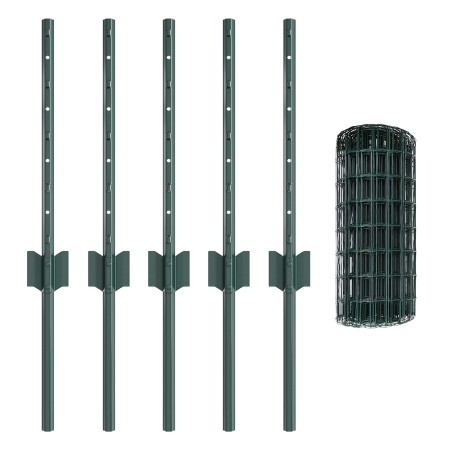 Cerca Euro con 5 Postes U Verde 0.4x10 m Acero de , Postes de cerca - Ref: Foro24-3335988, Precio: 35,36 €, Descuento: %