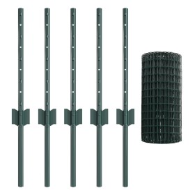 Cerca Euro de con 5 postes en U Verde 0.4x10 m de Acero von , Zaunpfosten - Ref: Foro24-3335996, Preis: 38,04 €, Rabatt: -5%%