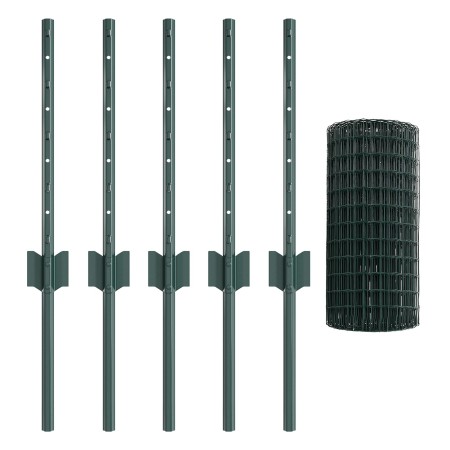 Cerca Euro de con 5 postes en U Verde 0.4x10 m de Acero de , Postes de cerca - Ref: Foro24-3335996, Precio: 34,44 €, Descuent...