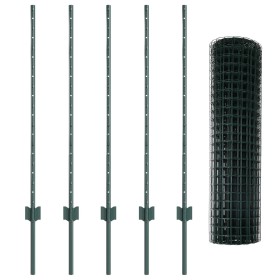 Juego de Cerca de Jardín Set de 2 Verde Acero recubierto de PVC von , Zaunpfosten - Ref: Foro24-3335999, Preis: 59,59 €, Raba...