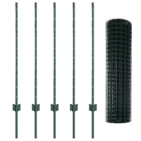Juego de Cerca de Jardín Set de 2 Verde Acero recubierto de PVC von , Zaunpfosten - Ref: Foro24-3335999, Preis: 59,59 €, Raba...