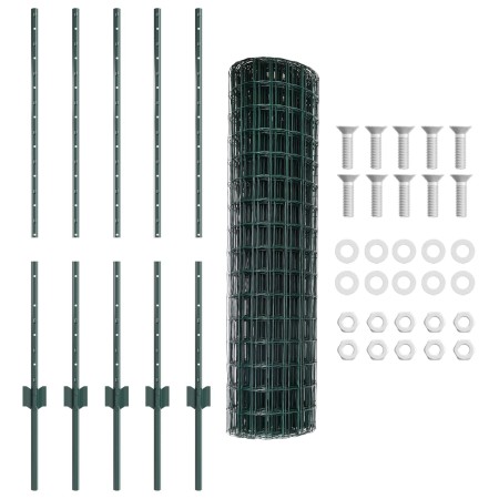 Conjunto de Cerca de Jardín Set de 2 Verde by , fence posts - Ref: Foro24-3336042, Price: 59,01 €, Discount: %