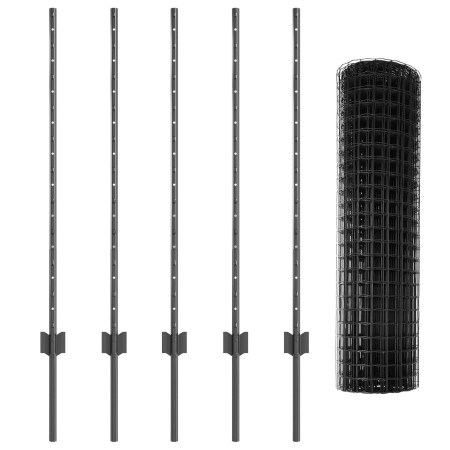 Set de Cerca de Jardín 2 piezas Gris by , fence posts - Ref: Foro24-3336089, Price: 59,23 €, Discount: %