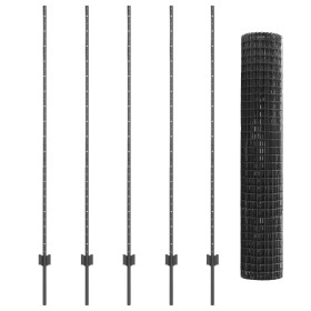 Cerca Euro con 10 postes U Gris 1.6x10 m Acero von , Zaunpfosten - Ref: Foro24-3336093, Preis: 82,05 €, Rabatt: %