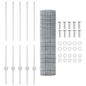 Cercas Euro con 10 postes Plateado 1x10 m Acero de , Postes de cerca - Ref: Foro24-3336163, Precio: 83,78 €, Descuento: %