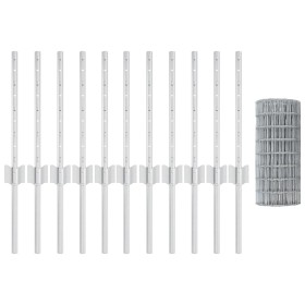 Cerca Euro con 11 Postes en Plata 0,4x25 m Acero von , Zaunpfosten - Ref: Foro24-3336222, Preis: 95,07 €, Rabatt: %