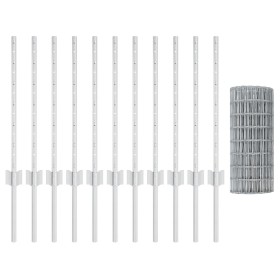 Euro Valla con 11 Postes U Plata 0,6x25 m Acero de , Postes de cerca - Ref: Foro24-3336223, Precio: 120,67 €, Descuento: %