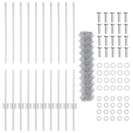 Valla de Enlace de Cadena con 20 Postes U Plateado 1x10 m Acero de , Postes de cerca - Ref: Foro24-3336296, Precio: 89,39 €, ...