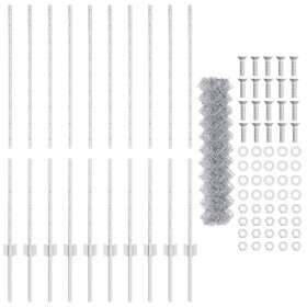 Cerca de malla de cadena con 20 postes en plata 1.2x10 m de acero by , fence posts - Ref: Foro24-3336297, Price: 106,35 €, Di...