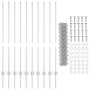 Cerca de malla de cadena con 20 postes en plata 1.2x10 m de