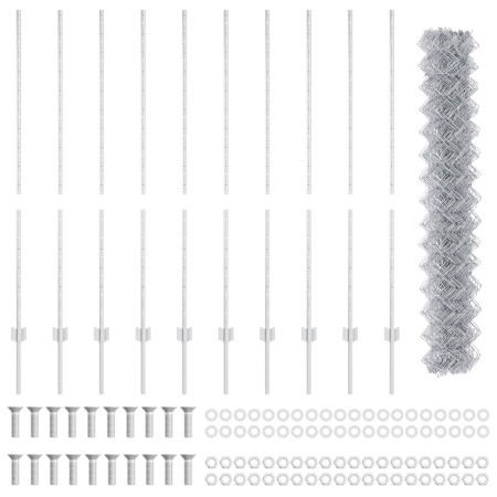 Cerca de Cadena con 20 U Posts Plateada 1.4x10 m Acero de , Postes de cerca - Ref: Foro24-3336298, Precio: 114,36 €, Descuent...