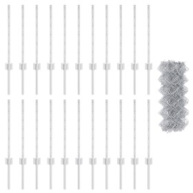Cerca de Cadena con 22 Postes en Plata 0.6x25 m de Acero von , Zaunpfosten - Ref: Foro24-3336302, Preis: 141,04 €, Rabatt: %