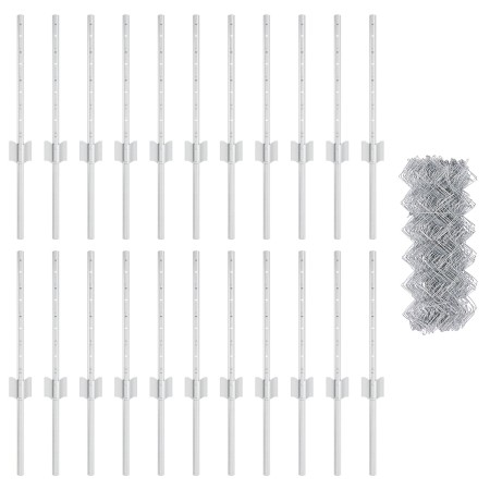 Cerca de Malla con 22 postes en U Plata 0.4x25 m Acero de , Postes de cerca - Ref: Foro24-3336304, Precio: 89,48 €, Descuento: %