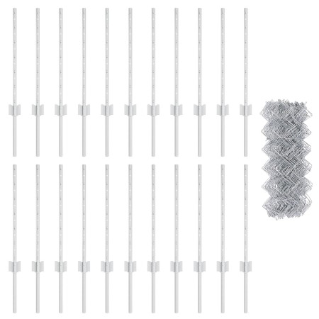 Cerca de Malla con 22 postes U Plateada 0.6x25 m Acero de , Postes de cerca - Ref: Foro24-3336305, Precio: 110,16 €, Descuent...