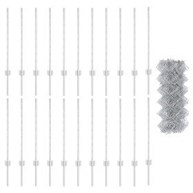Conjunto de Cerca de Jardín Conjunto de 2 Acero galvanizado Grande by , fence posts - Ref: Foro24-3336306, Price: 131,78 €, D...
