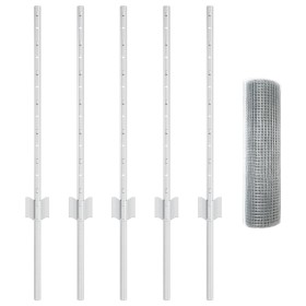 Set de Cerca de Jardín Juego de 2 Acero galvanizado Grande by , fence posts - Ref: Foro24-3336314, Price: 38,80 €, Discount: %