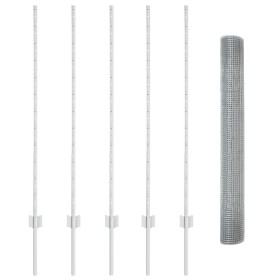 Cerca de Alambre Soldado con 10 Postes U Plateada 1.2x10 m Acero by , fence posts - Ref: Foro24-3336331, Price: 56,99 €, Disc...