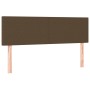 Cama box spring con colchón LED tela marrón oscuro 140x200 cm