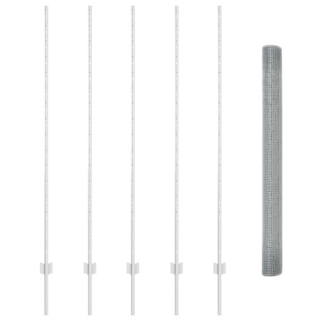 Conjunto de Cerca de Jardín 2 Piezas Acero galvanizado 10 x 1.5 m by , fence posts - Ref: Foro24-3336340, Price: 70,88 €, Dis...