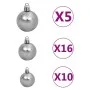 Nordmanntannen-Weihnachtsbaum mit LEDs und grünen Kugeln 240 cm von vidaXL, Weihnachtsbäume - Ref: Foro24-3077734, Preis: 302...