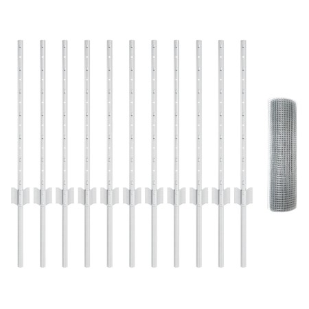 Set de Valla de Jardín Set de 2 Acero galvanizado 25 x 0.5 metros von , Zaunpfosten - Ref: Foro24-3336350, Preis: 66,43 €, Ra...