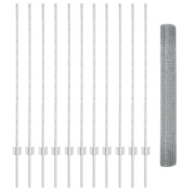 Cerca de Alambre Soldado con 22 Postes U Plata 1.2x25 m Acero by , fence posts - Ref: Foro24-3336366, Price: 115,62 €, Discou...