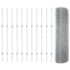 Cerca de Alambre Soldado con 22 Postes en Plata 0.5x50 m Acero de , Postes de cerca - Ref: Foro24-3336383, Precio: 136,75 €, ...