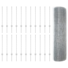 Cerca de Alambre Soldado con 22 postes en plata 0.8x50 m de acero de , Postes de cerca - Ref: Foro24-3336392, Precio: 165,96 ...