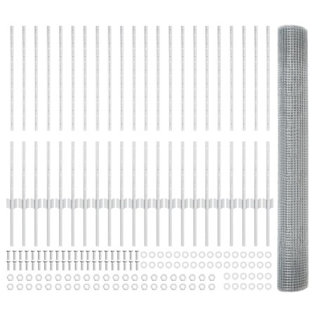Cerca de Alambre Soldado con 44 postes en U Plata 1x50 m Acero de , Postes de cerca - Ref: Foro24-3336398, Precio: 194,16 €, ...