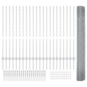 Cerca de Alambre Soldado con 44 Posts en U Plata 1.2x50 m Acero by , fence posts - Ref: Foro24-3336399, Price: 241,49 €, Disc...