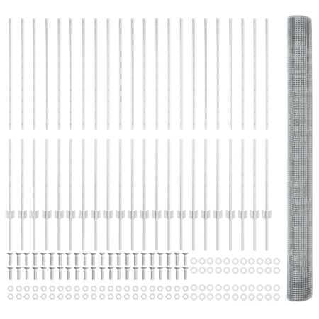 Cerca de Alambre Soldado con 44 Poste U Plateado 1.4x50 m Acero de , Postes de cerca - Ref: Foro24-3336403, Precio: 280,70 €,...