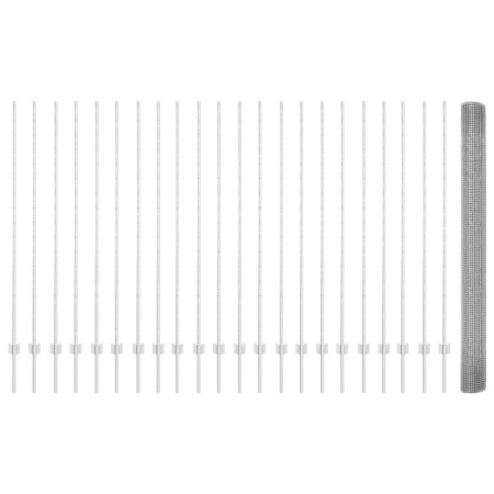 Cerca de Alambre Soldado con 44 Postes U Plata 1.5x50 m de Acero de , Postes de cerca - Ref: Foro24-3336409, Precio: 250,95 €...