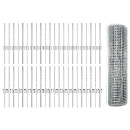 Cerca de Alambre Soldado con 44 Poste U Plateado 0.4x100 m Acero de , Postes de cerca - Ref: Foro24-3336412, Precio: 207,52 €