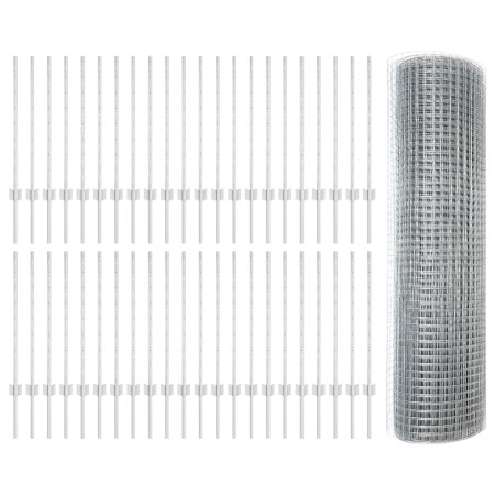Cerca de Alambre Soldado con 44 Postes en U Plata 0.8x100 m Acero de , Postes de cerca - Ref: Foro24-3336424, Precio: 311,56 ...