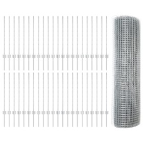 Cerca de Alambre Soldado con 44 postes en U Plateado 0.8x100 m Acero by , fence posts - Ref: Foro24-3336426, Price: 325,93 €,...