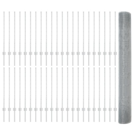 Valla de Alambre Soldado con 88 U Posts Plateada 1x100 m Acero de , Postes de cerca - Ref: Foro24-3336427, Precio: 360,58 €, ...