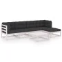 Garden furniture 6 pieces with cushions made of solid pine wood by vidaXL, Garden sets - Ref: Foro24-3076590, Price: 533,68 €...