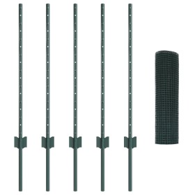 Cerca de Alambre Soldado con 5 postes en U Verde 0.8x10 m de Acero by , fence posts - Ref: Foro24-3336443, Price: 48,62 €, Di...