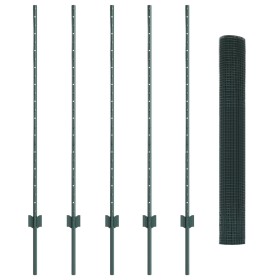 Cerca de Alambre Soldado con 5 Postes U Verde 1.2x10 m Acero von , Zaunpfosten - Ref: Foro24-3336451, Preis: 54,70 €, Rabatt: %