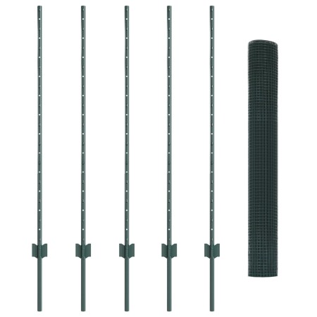 Cerca de Alambre Soldado con 5 Postes U Verde 1.2x10 m Acero de , Postes de cerca - Ref: Foro24-3336451, Precio: 54,70 €, Des...