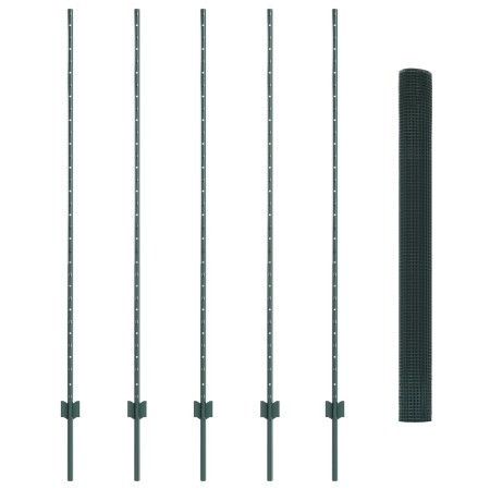 Cerca de Alambre Soldado con 5 Postes en U Verde 1.6x10 m Acero de , Postes de cerca - Ref: Foro24-3336460, Precio: 73,40 €, ...