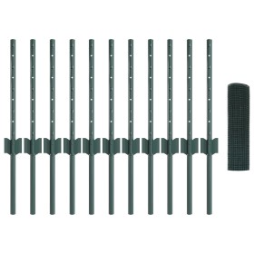 Cerca de Alambre Soldado con 11 Postes en U Verde 0.4x25 m Acero by , fence posts - Ref: Foro24-3336464, Price: 55,99 €, Disc...