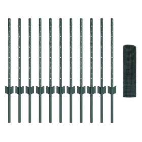 Cerca de Alambre Soldado con 11 Postes en U Verde 0.6x25 m Acero by , fence posts - Ref: Foro24-3336472, Price: 69,18 €, Disc...