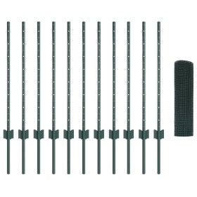 Cerca de Alambre Soldado con 11 Postes en U Verde 0.8x25 m Acero by , fence posts - Ref: Foro24-3336477, Price: 83,38 €, Disc...
