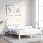 Weißer Massivholzbettrahmen mit Kopfteil 120x200 cm von vidaXL, Betten und Lattenroste - Ref: Foro24-3193722, Preis: 135,60 €...