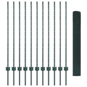 Cerca Soldada con 11 Postes en U Verde 1.2x25 m de Acero by , fence posts - Ref: Foro24-3336483, Price: 113,23 €, Discount: %