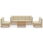 Gartenmöbel 6-teilig mit Kissen aus massivem Kiefernholz von vidaXL, Gartensets - Ref: Foro24-3076447, Preis: 542,61 €, Rabat...