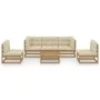 Muebles de jardín 6 piezas con cojines de madera de pino maciza de vidaXL, Conjuntos de jardín - Ref: Foro24-3076447, Precio:...