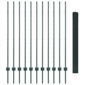 Cerca de Alambre Soldado con 11 U Poste Verde 1.4x25 m Acero by , fence posts - Ref: Foro24-3336489, Price: 127,96 €, Discoun...